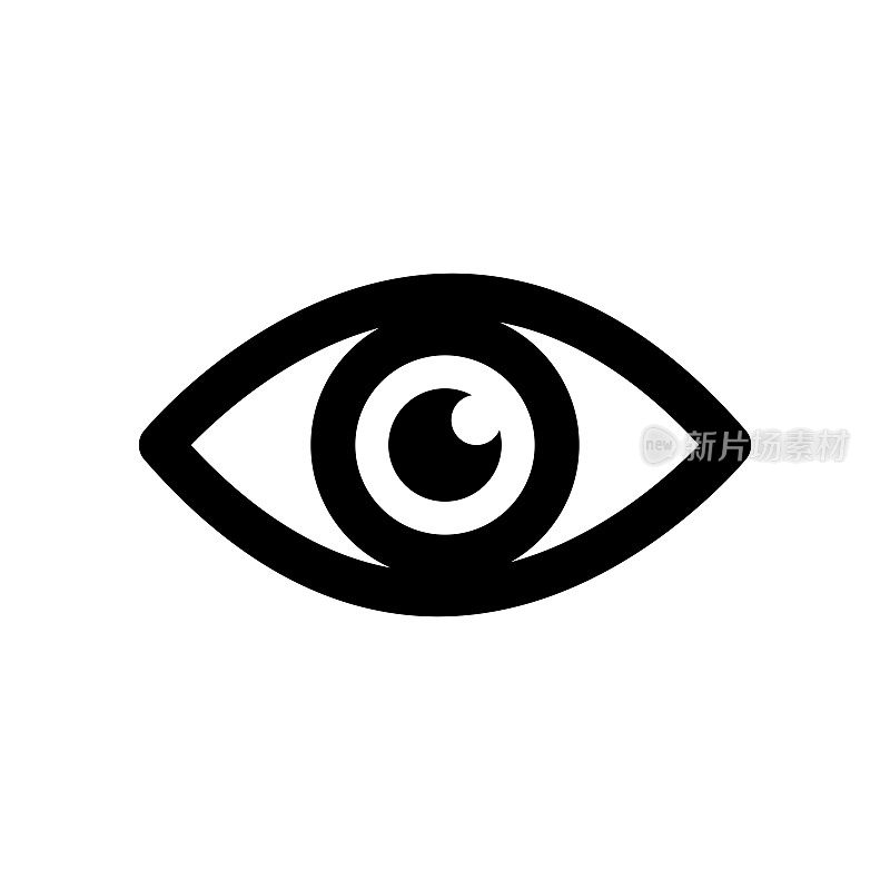 白色背景上的眼睛图标矢量。VISION ICON库存插图